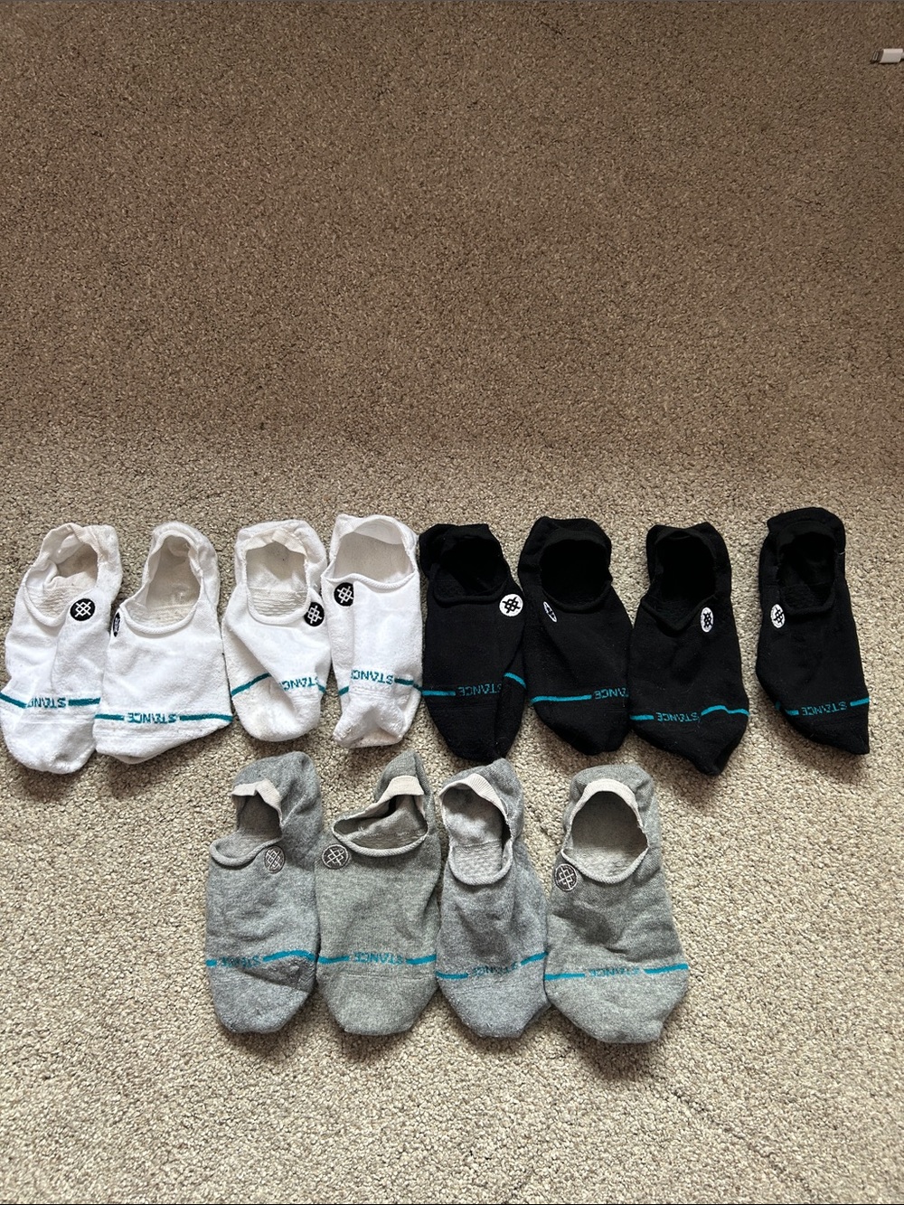 Men’s Stance No-Show Athletic Socks (12-Pack) - White/Black/Grey - Size L